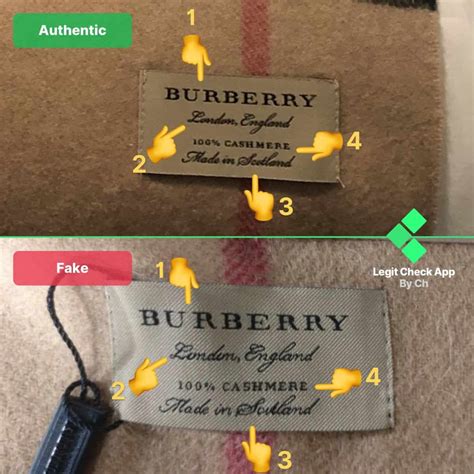 burberry london tag real vs fake scarf|burberry scarf markings.